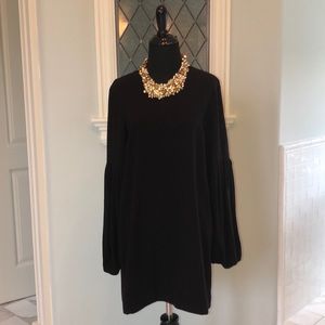 Elizabeth and James LBD with gorgeous puff sleeve